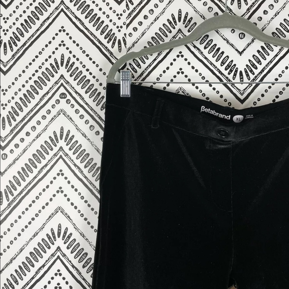 Betabrand Black Velvet Mid Rise Bootcut Pants XL - Picture 4 of 8